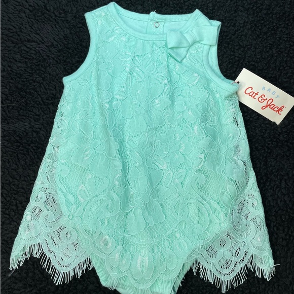 Cat & Jack Other - NEW CAT & JACK AQUA LACE BABY GIRL DRESS 6-9 MONTHS